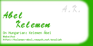abel kelemen business card